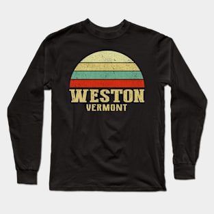WESTON VERMONT Vintage Retro Sunset Long Sleeve T-Shirt